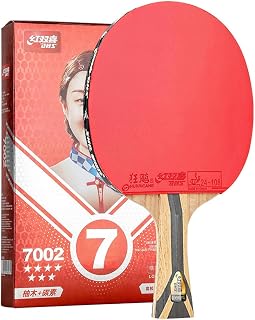 DHS H7002 Table Tennis Paddle, Ping Pong Racket 5 Wood 2 AC Blade with Hurricane 3 in Forehand, Hurricane 8 in Backhand