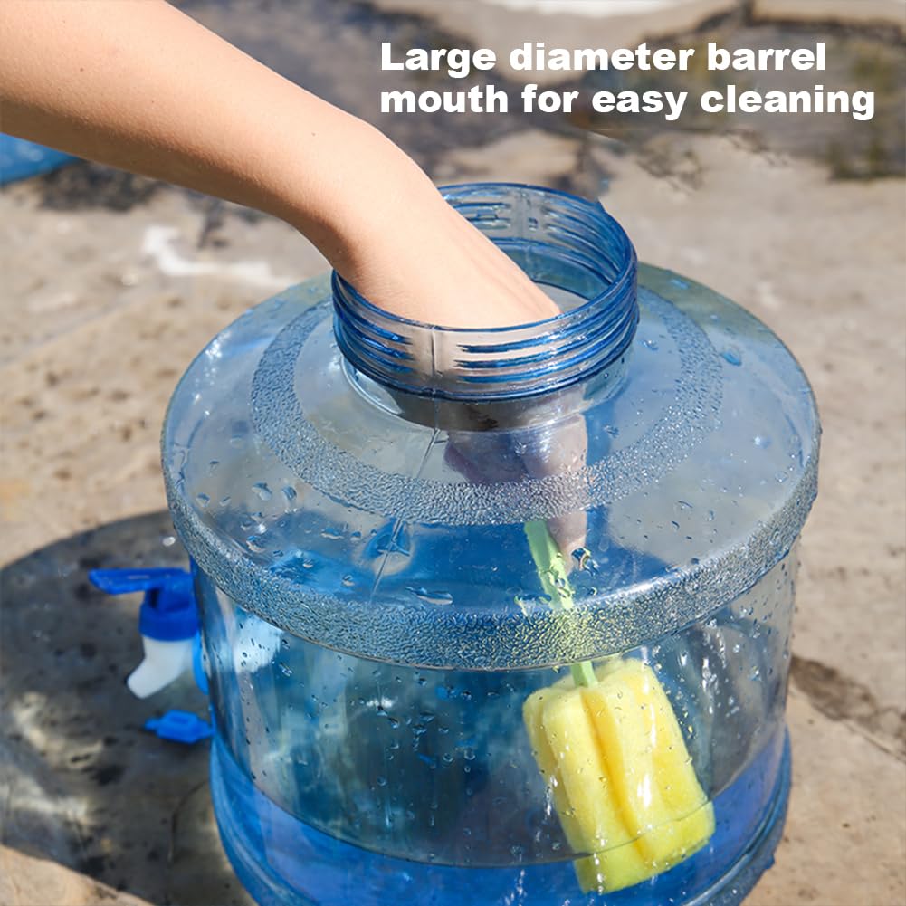 Starnearby Bidon d'eau avec Robinet 6L-18L, Réservoir d'eau Potable, Jerrican Alimentaire Camping, Conteneur d'eau sans BPA avec Brosse pour Camping, Randonnée, Barbecue, Pêche