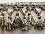 3.5" Tassel Fringe Trim by The Yard TF-56/39-3 Beige & Aqua