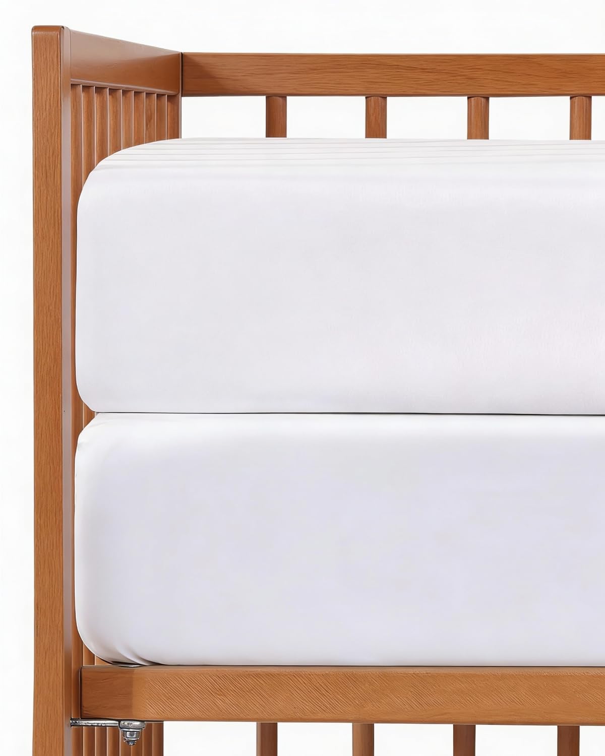 2-Pack Mini Crib Sheets Fitted - Pack N Play Sheets - 38 x 24in, White Duo