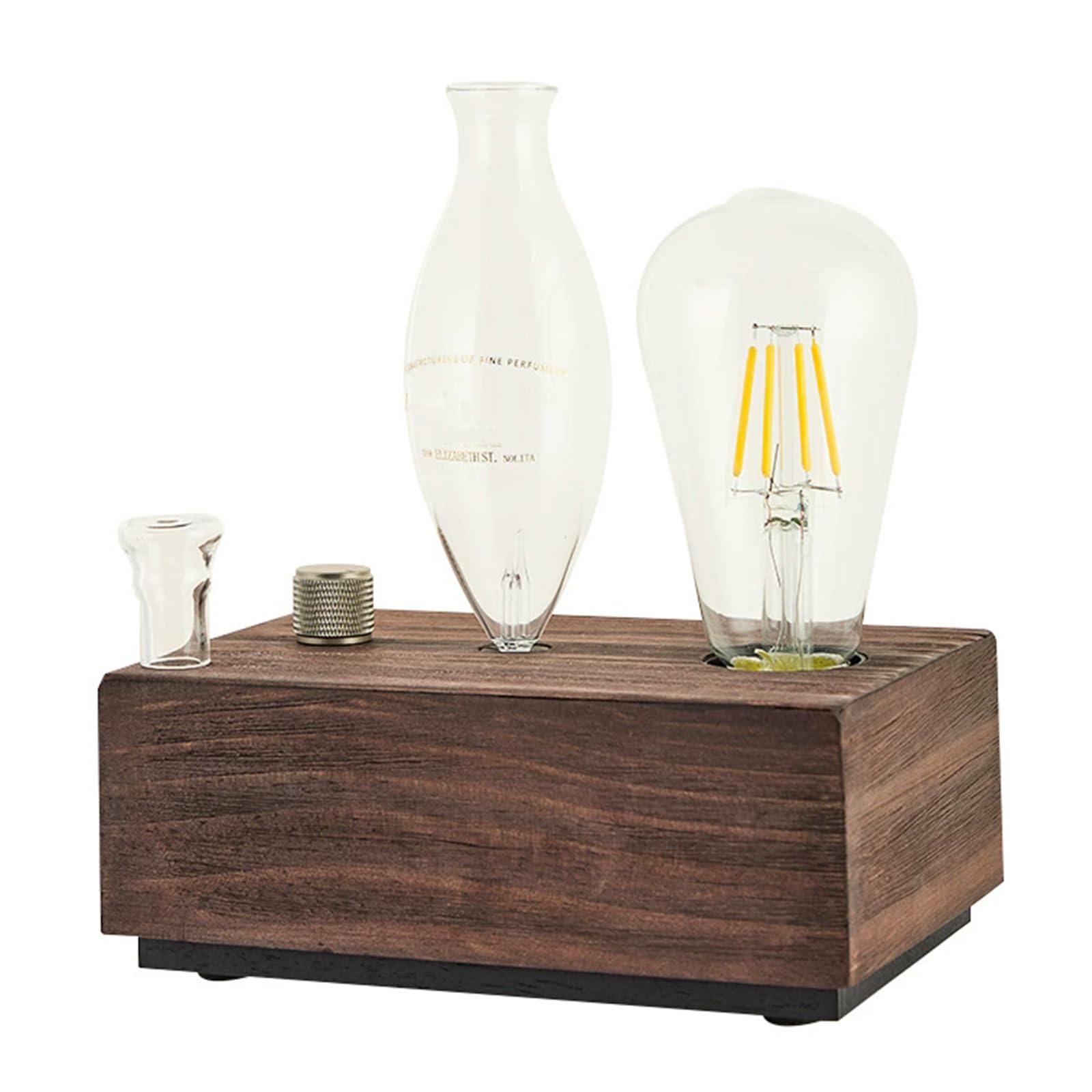 Difusor Nebulizador De Aceites Esenciales, Difusor De Fragancias Sin Agua, con Base De Madera Y Luz, Sin Calor, para Aromaterapia, Hogar, Habitaciones Grandes Y Hoteles