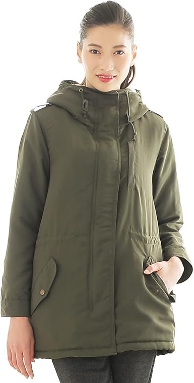 Amazon 裏つきモッズコート モッズコート レディース 秋 冬 ミリタリーコート 裏ボア M L Ll 3l 4l 2107 コート ジャケット 通販