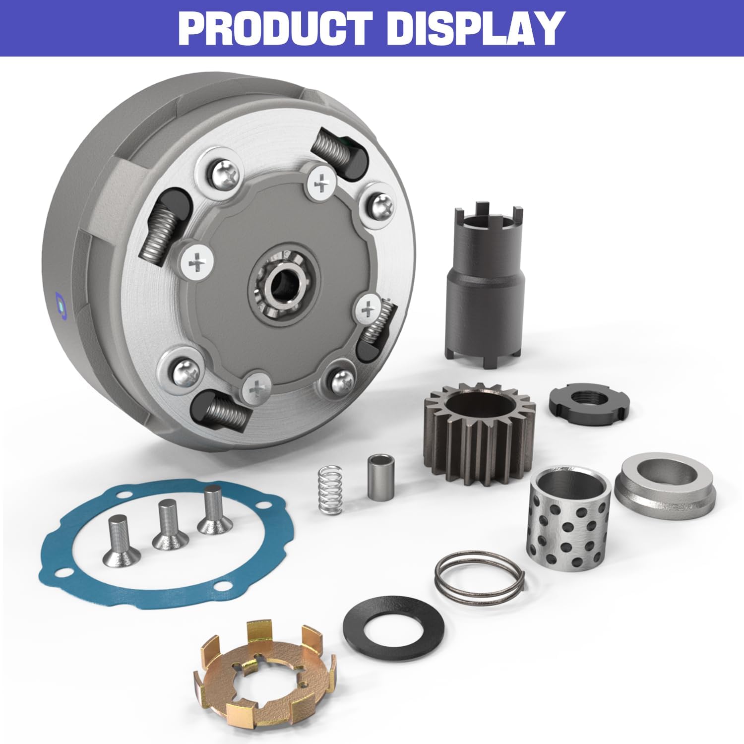 17 Teeth Semi Automatic Clutch Assembly with Lock Nut Spanner Tool for 50cc 110cc 125cc 135cc ATV Quad Go Kart Dirt Bike Roketa Kazuma JCL NST SUNL Taotao