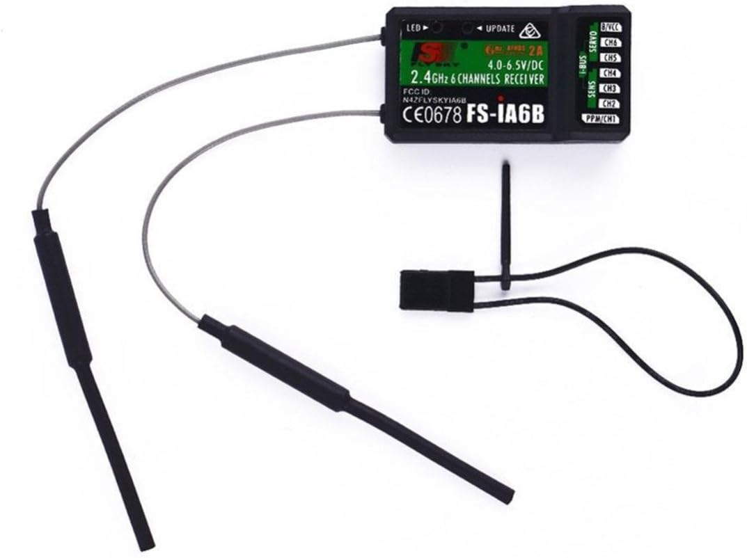 LHI 6-Channel Receiver FS-iA6B Dual-Pass PPM PWM Output ibus Function bi-Directional Transmission Support Data backhaul Dual Antenna Compatible FS-i4 FSi6 FS-i10 FS-GT2G FS-GT2E The Transmitter