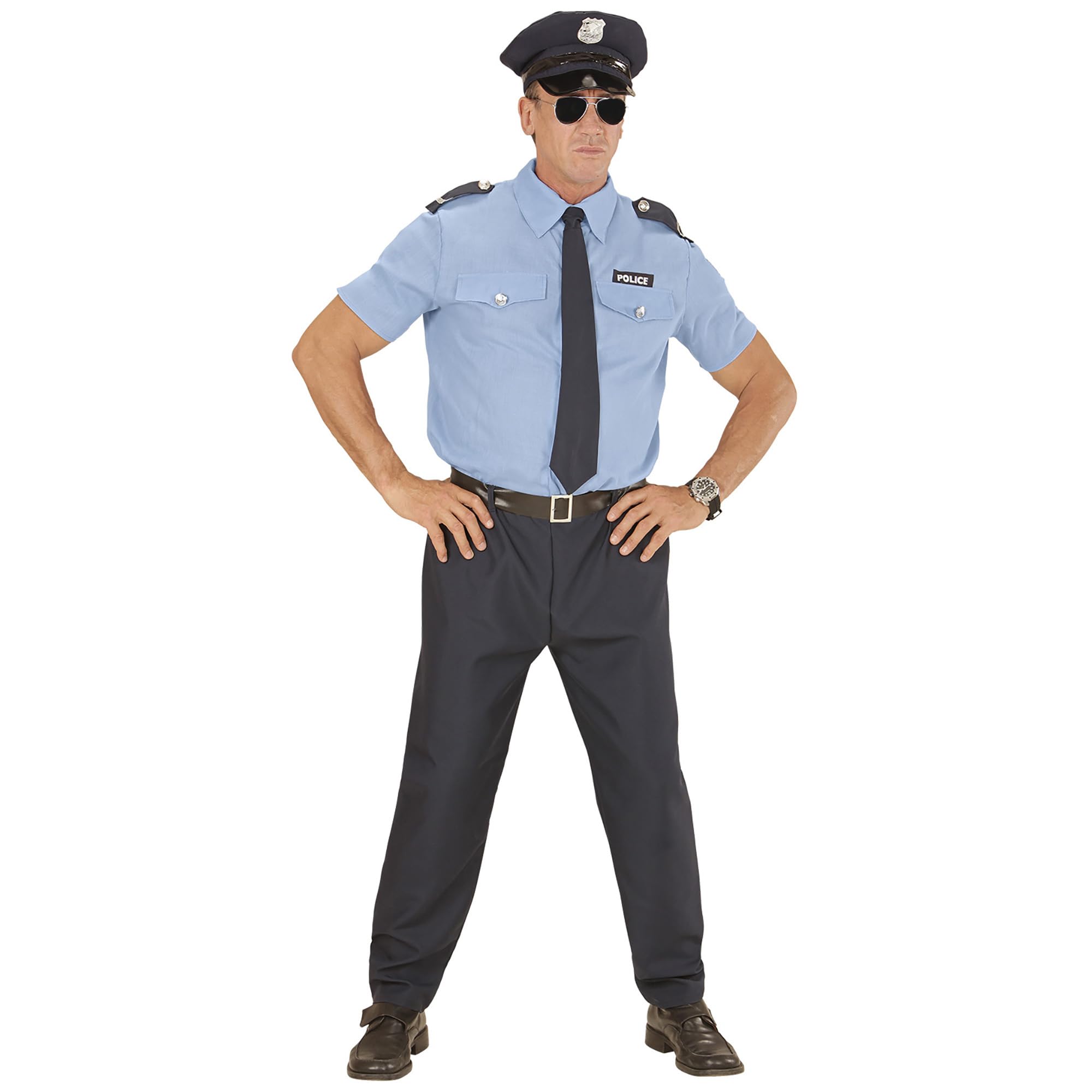 W WIDMANN MILANO Party Fashion - Policeman Costume for Men, Special Agents, Carnival, Theme Parties, Size S