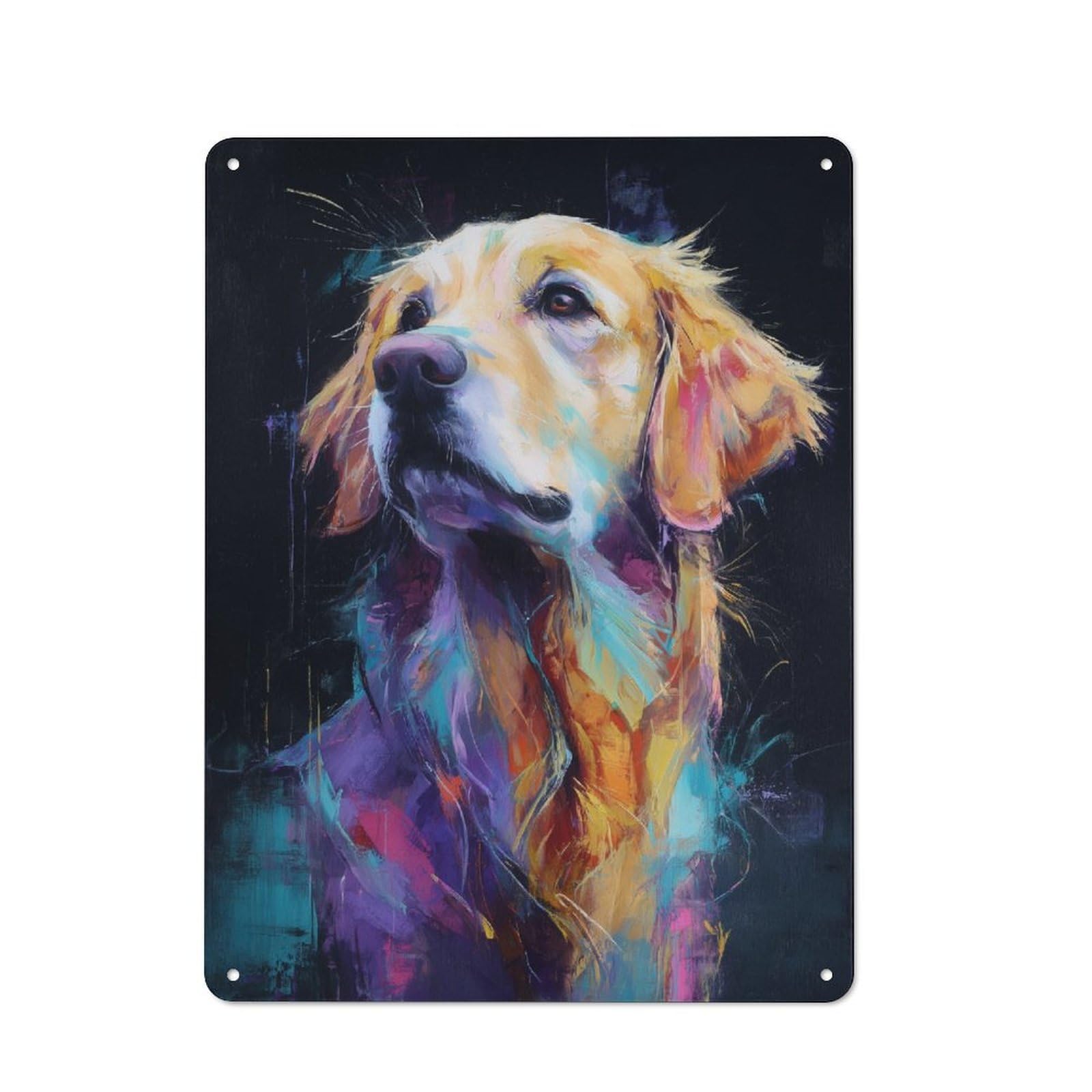 Junmoney Vibrant Canine Art Metal Wall Sign 40X30cm Featuring For Workshop Wall, For Makers And Diy Enthusiasts