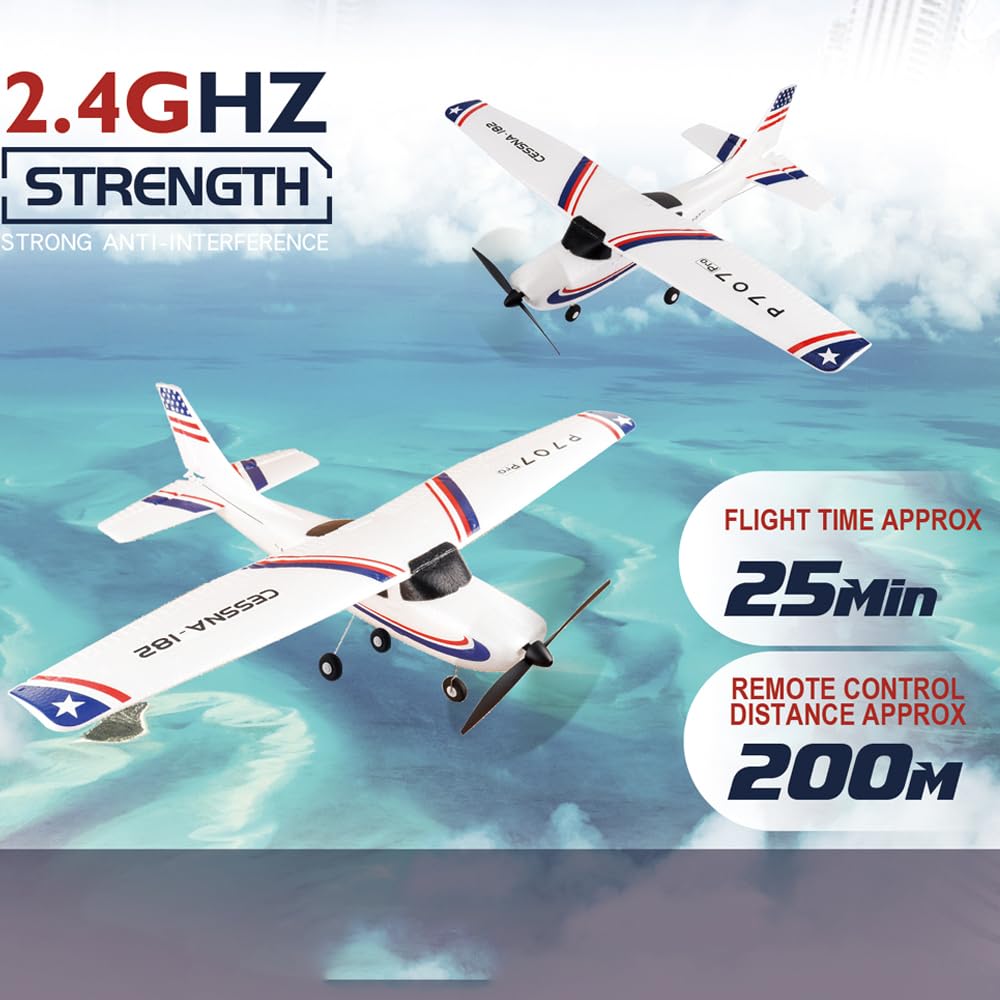 SAYZON P707 Avion Télécommandé 3 Canaux pour Adultes, 3D6G, Aile Fixe, Radiocommandé RTF Avion RC avec 2 Batteries, Moteur 720, Jouet d'extérieur pour Débutants (2BSL SAYZON P707 Avion Télécommandé 3 Canaux pour Adultes, 3D6G, Aile Fixe, Radiocommandé RTF Avion RC avec 2 Batteries, Moteur 720, Jouet d'extérieur pour Débutants (2BSL