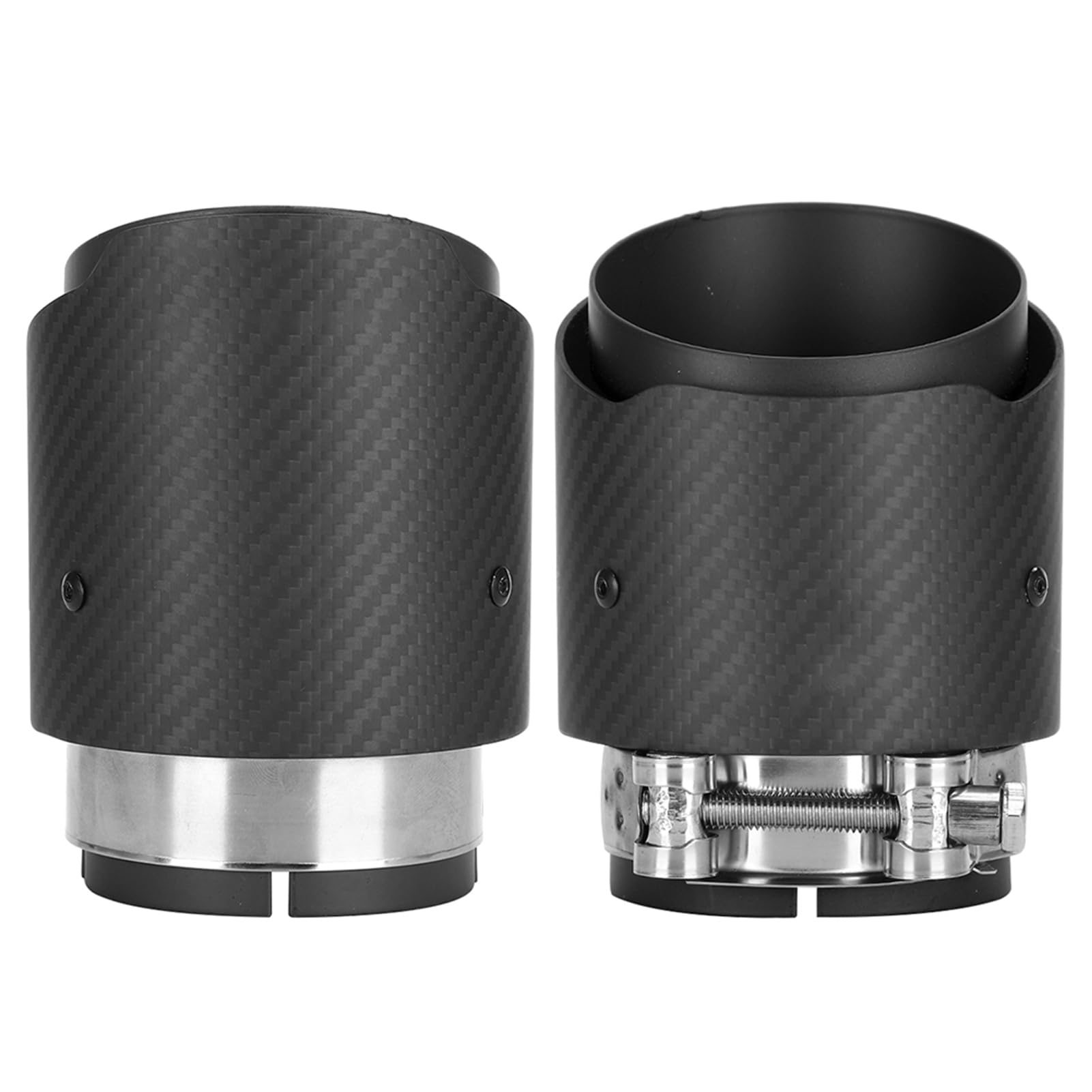 Tubo di Scarico in Fibra di Bon 80mm Ingresso 101mm Uscita Coda Gola Staight Sided Punta Opaca Fit Carbonio Staight Lato per CX5 CX4 Mazda(Tutto nero opaco)
