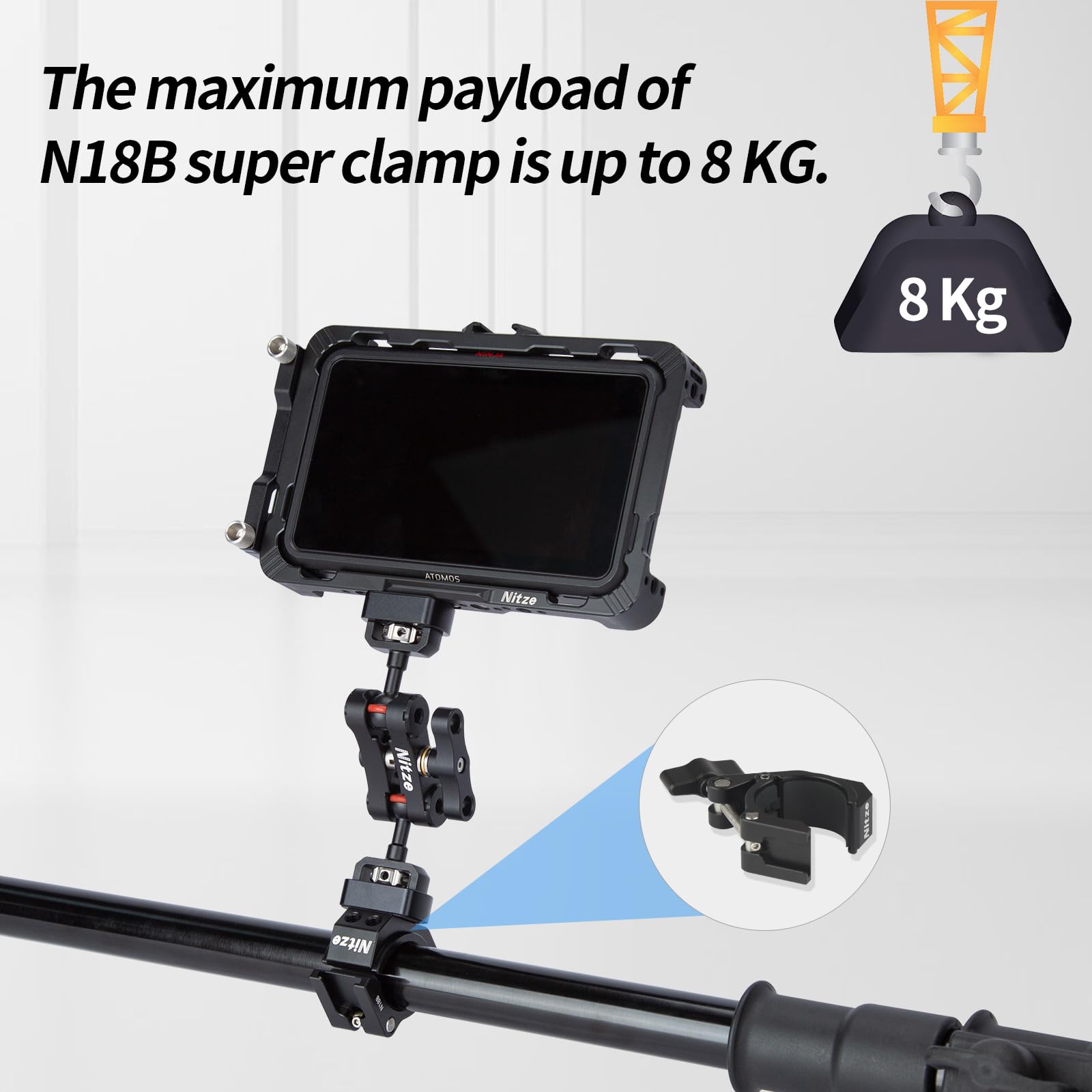 Nitze Camera Super Clamp with Screws and Thread Adapters (N18A