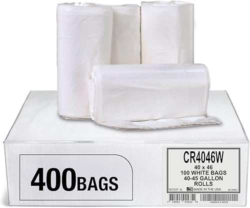 Miniatura 9 de Aluf Plastics Bolsas de basura blancas de 4 galones de 0.5 mil, 17 x 18 pulgadas, paquete de 200 unidades, para el hogar, la cocina, el baño y la