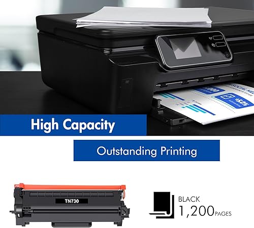 Miniatura 3 de TN-730 TN730 MFC-L2710DW Cartucho de tóner: Paquete de 2 tóner negro de alto rendimiento TN 730 TN760 compatible con HL-L2395DW HL-L2370DW