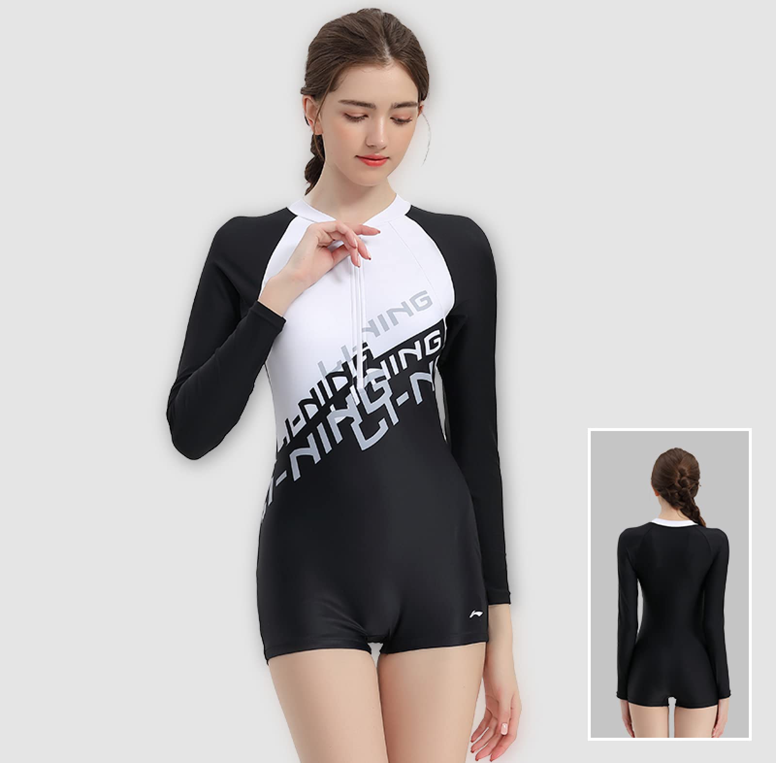 Costumi da Bagno Interi da Atletica per Donna Costumi da Bagno da Allenamento Costume da Bagno Intero da Donna Solido per Adulti,BlackH-3XL