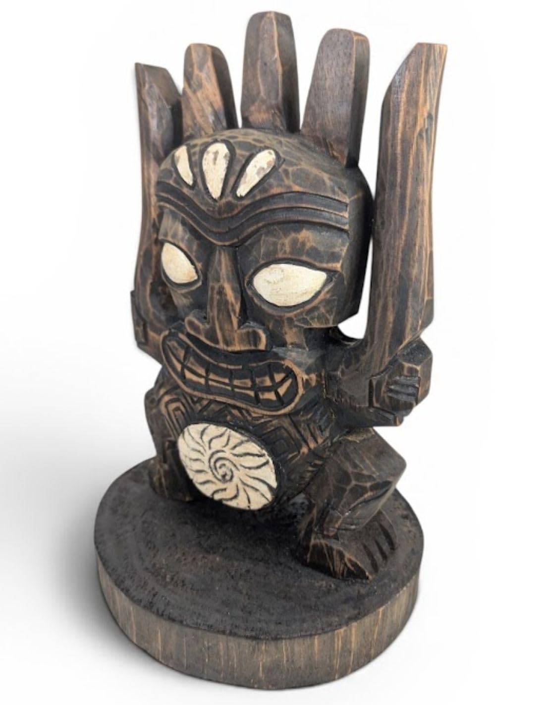 Villa Mestiza Tótem Tribal Koh Mak Escultura de Madera 35cm | Inspiración Maorí