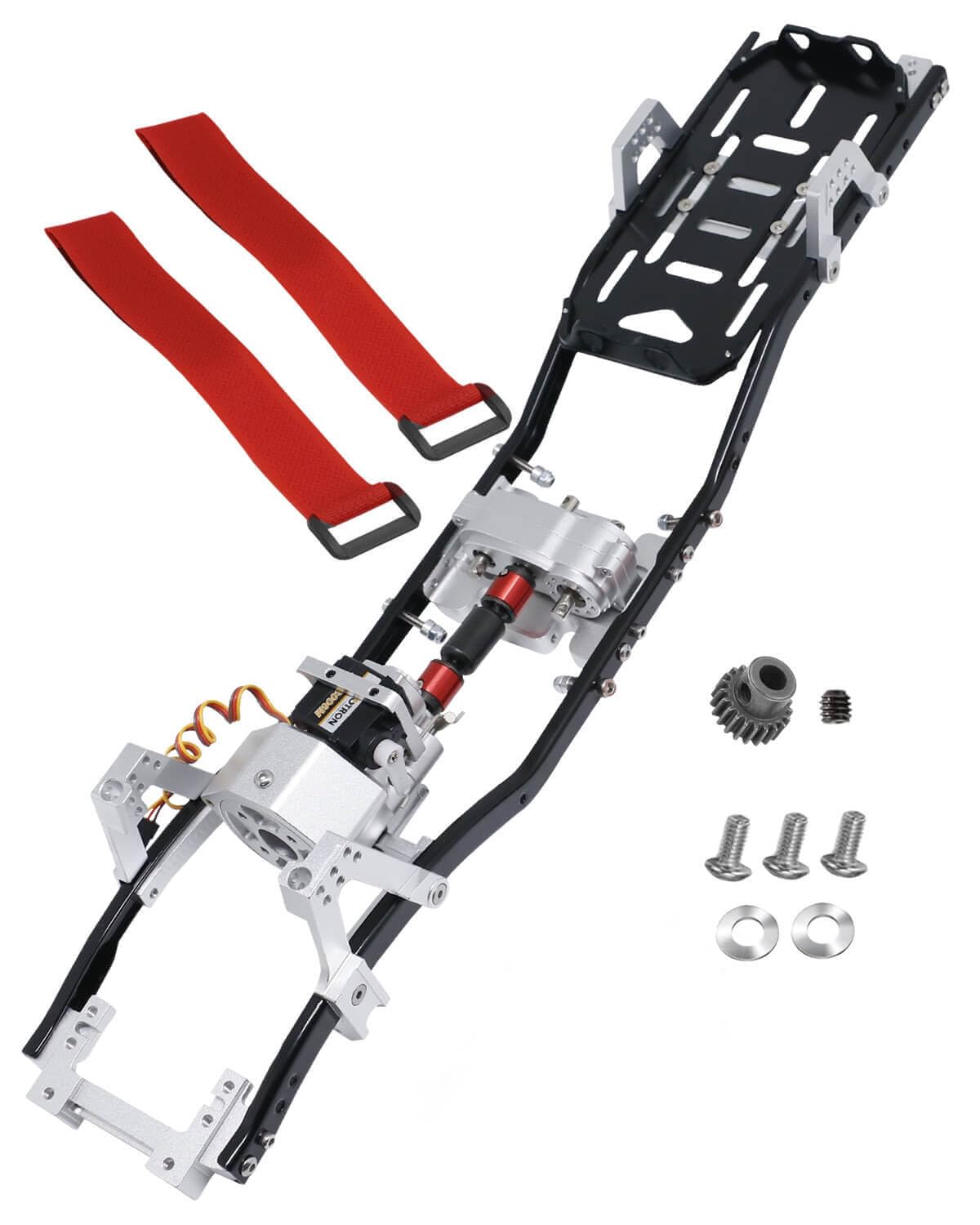 RC Metal Chassis Frame 313mm Wheelbase Upgrades w/Prefixal Shiftable Gearbox for 1/10 SCX10 90046,RC Hop Ups Upgrades Part Chassis FrameWheelbase,Upgrade 2022,More Durable,Two Speed Modes