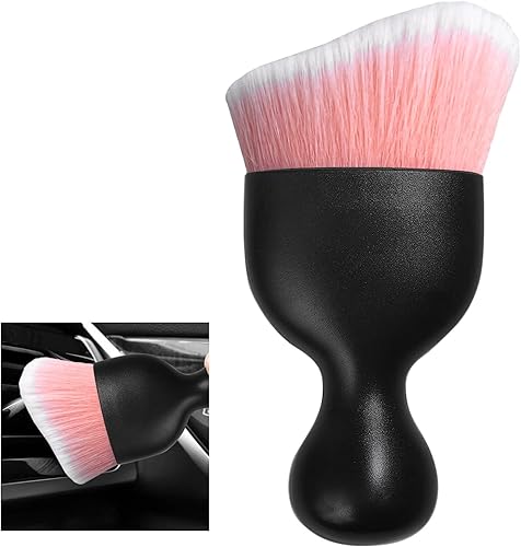 Ziciner Cepillo de polvo para interior del automóvil, limpiadores de detalles de cerdas suaves automáticas, cepillos de limpieza de suciedad de