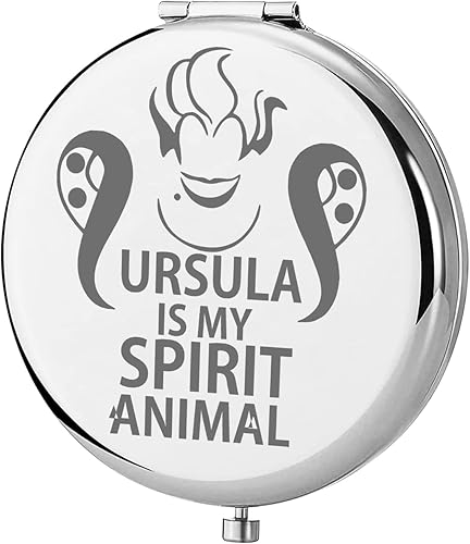 KEYCHIN Villain Ursula - Espejo de bolsillo con diseño de bruja marina, Ursula is My Spirit Animal Espejo de maquillaje compacto para mujeres, niñas