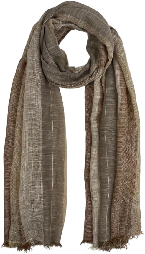 Humble Hilo Loomed Cotton Blend Scarf Shawl Wrap for Women - Lightweight Neck Scarf, Travel Coverup, Formal or a Summer Shawl