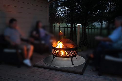 Miniatura 5 de Tapete redondo de brasas para debajo de la parrilla, tapete para fogatas para terraza, ignífugo, resistente al calor, parrilla de gas, freidora de