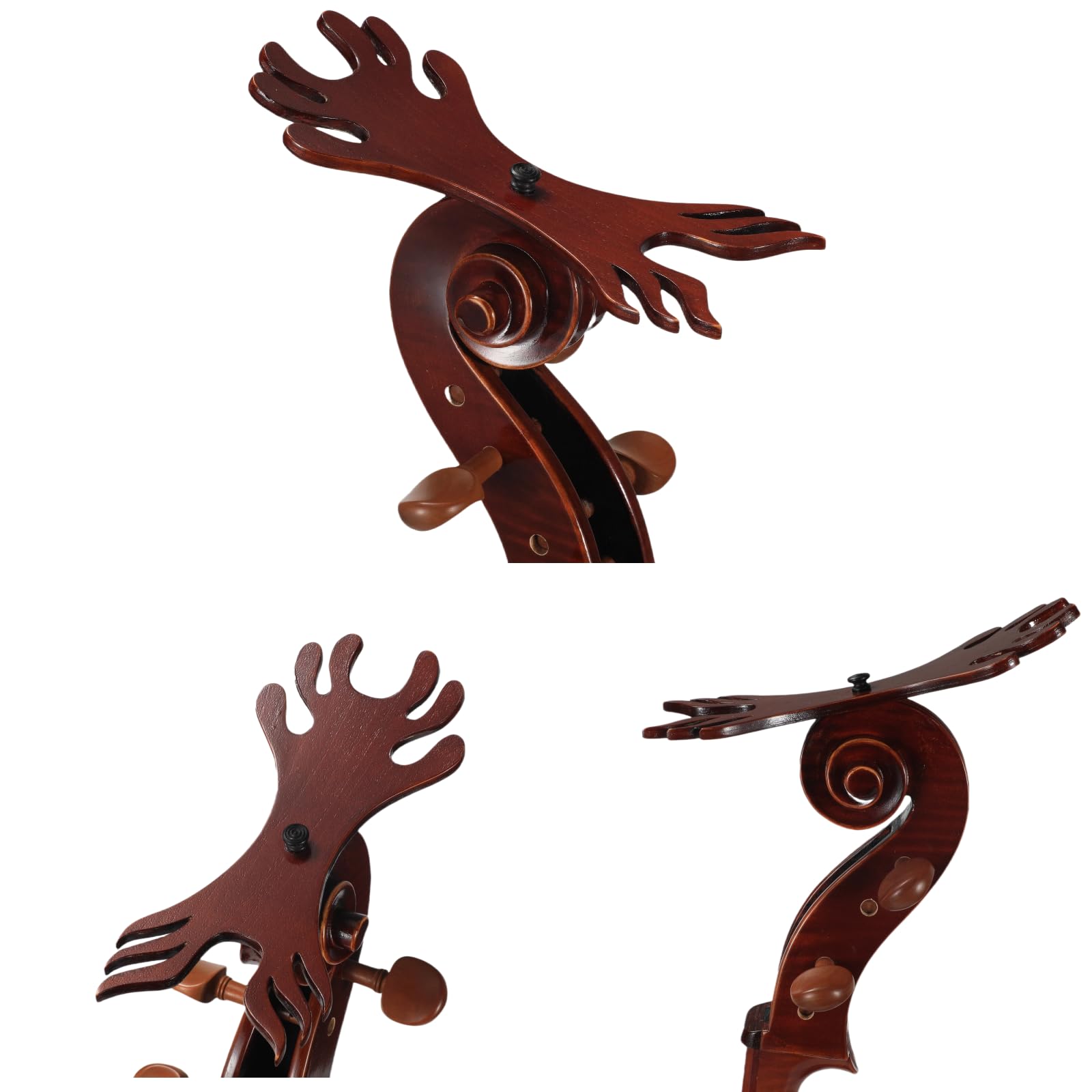 Violinenständer aus Massivholz mit Bogenhalter – keine Montage erforderlich, robustes Display in 4/4-Größe, handgefertigtes Design für Zuhause/Studio/Bühne