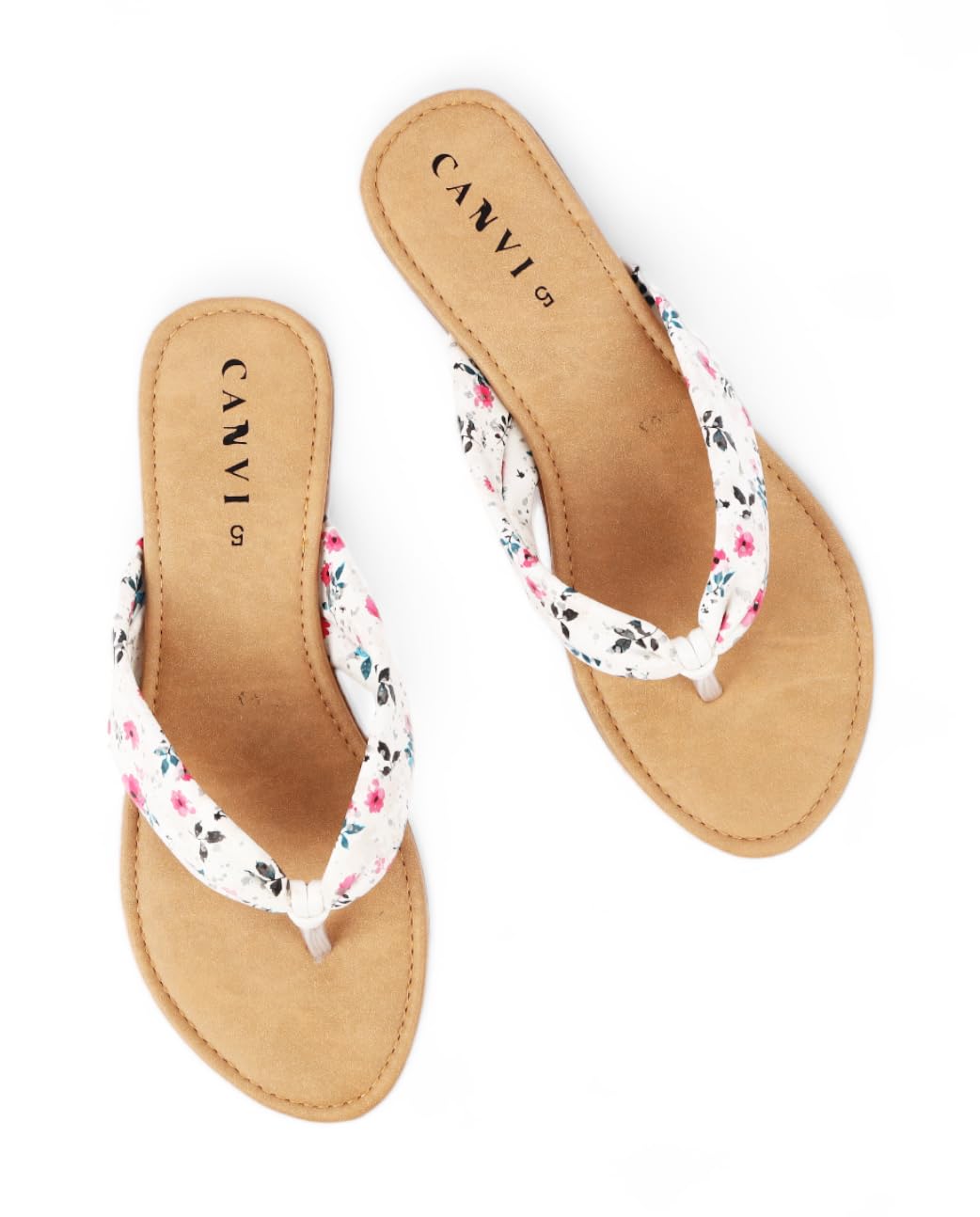 CANVI Stylish | Fancy | Comfortable Womens Flip Flops For Women Comfortable Floral Strap Yoga Mat NonSlip Womens Thong Sandal Casual Summer Beach Slippers With Arch Support (White, 5) (B0CYZ9HF2V) Amazon Price History, Amazon Price Tracker