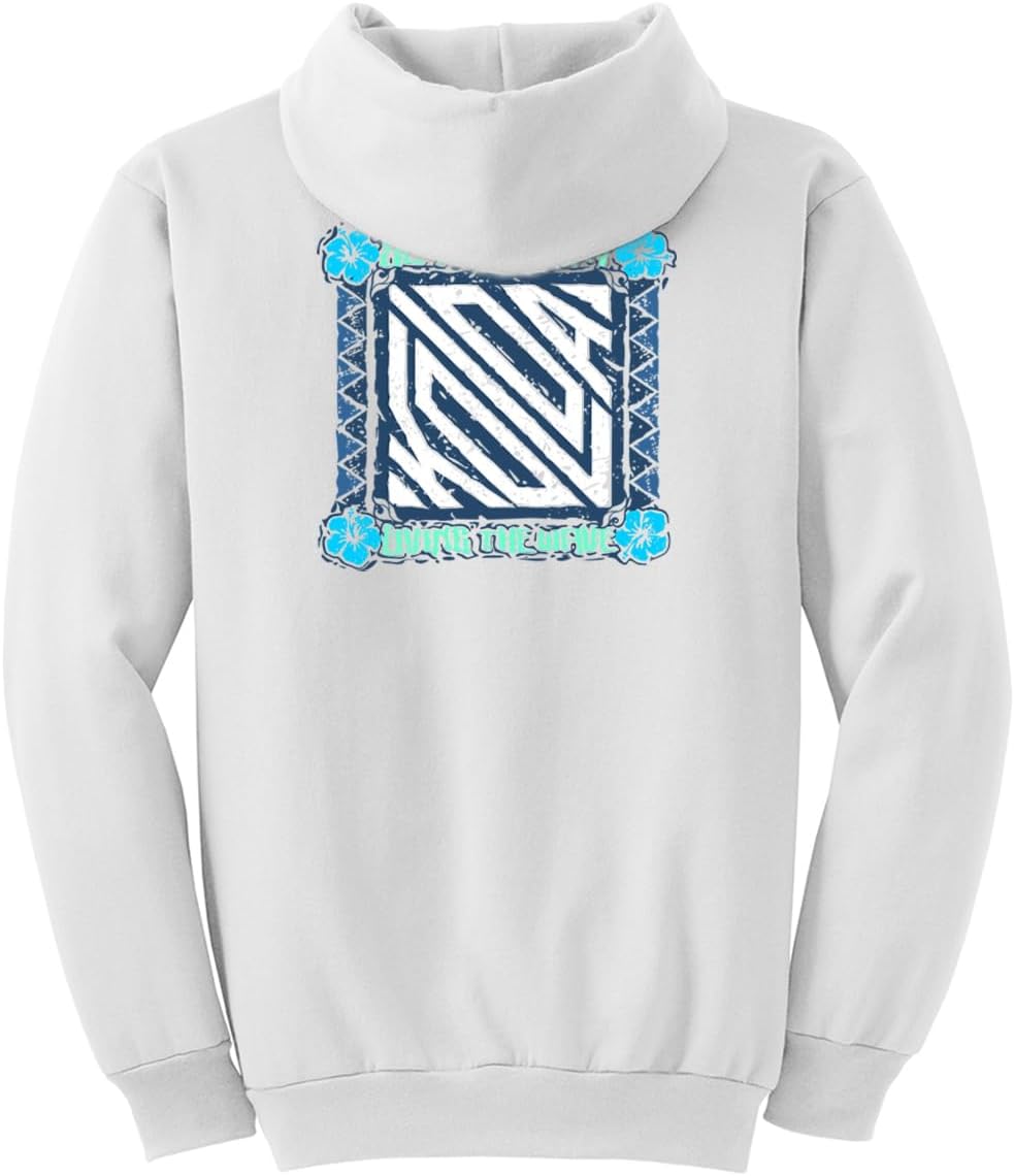 Koloa Surf Mens Square Floral Distressed Logo Hoodie in Sizes S-5X-Large