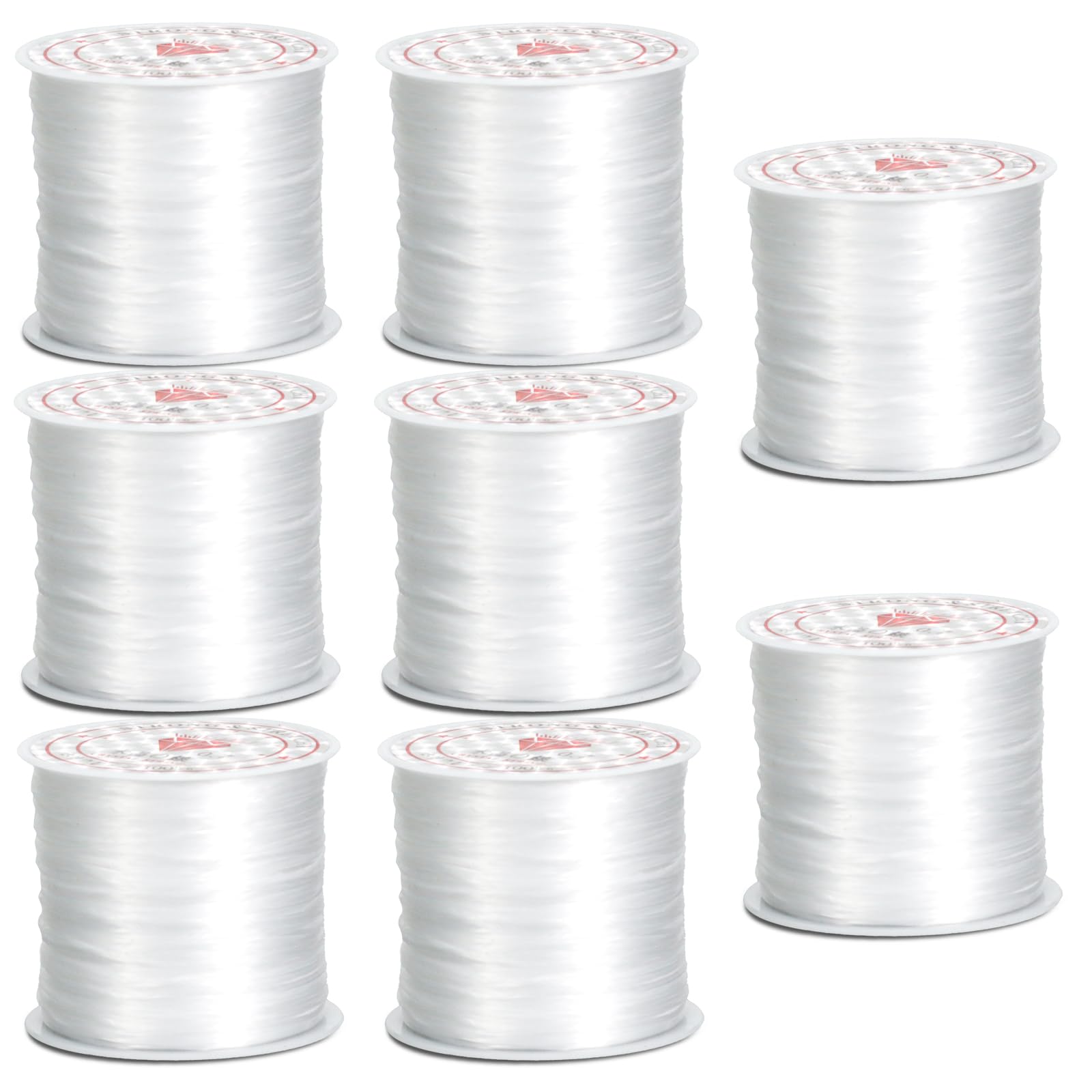Thatyro White 8 Rolls 1Mm Elastic String For Bracelets 1312Ft Stretchy Cords Stretch Bead Cord Elastic Beading Thread For Bracelet Necklaces Clay Beads Jewelry Making
