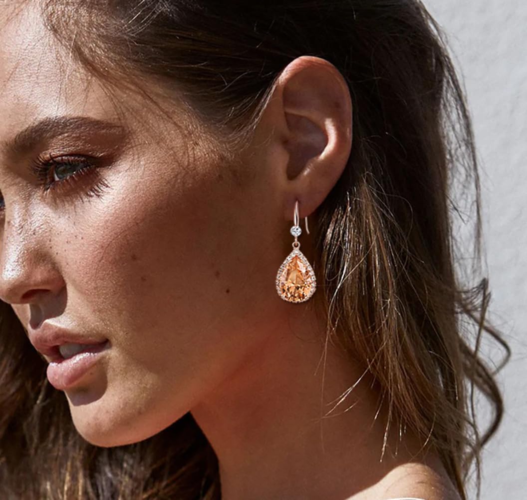 Crystal Drop Earrings for Women Cubic Zirconia Teardrop Earrings Sparkling Rhinestone Dangle Earring