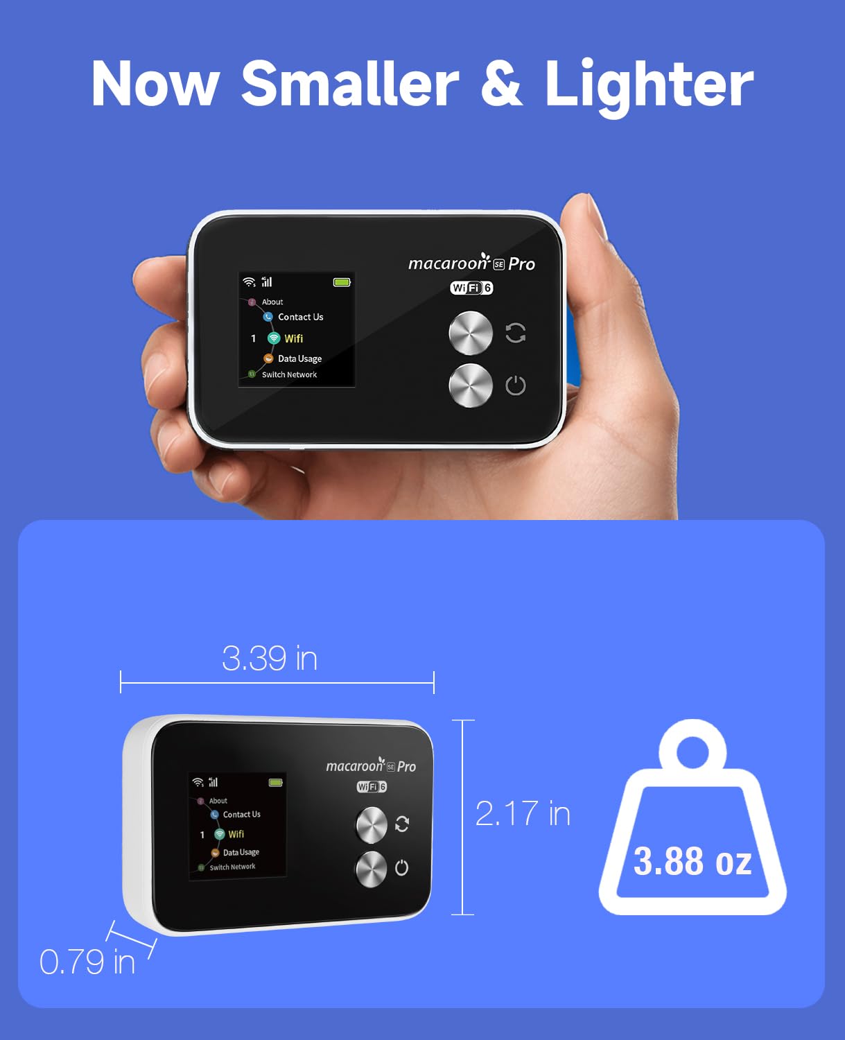 FREEBOT Hotspot WiFi portatile da viaggio - SE Pro 4G Mobile Hotspot con 10 GB di dati USA 30 giorni, 8 dispositivi collegati, router WiFi tascabile con 3000 mAh, copertura oltre 120 paesi, nessuna