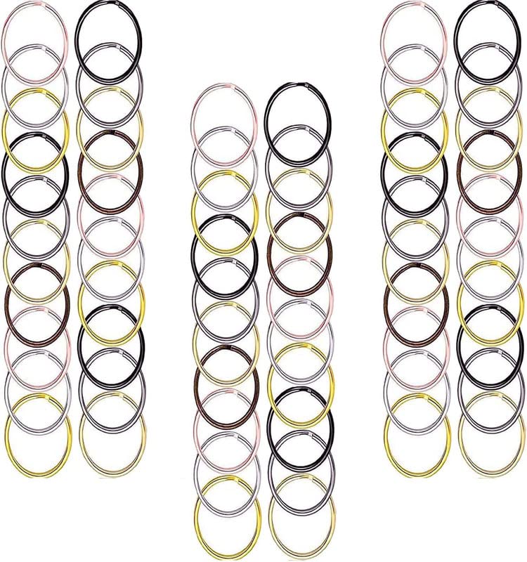 Image of DIY Crafts 15 Pcs Keyrings, Silvery Bright, Lobster Claw Clasps Swivel Lanyards Trigger Snap Hooks Strap, D Rings Slide Buckle for Keychain, Bags and (15 Pcs Keyrings, Silvery Bright)