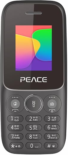 PEACE P3 Basic Mobile Phone, Dual SIM, 1.77-inch Display, Digital Camera, Talking Keypad, Torch, 850mAh Battery (Black)