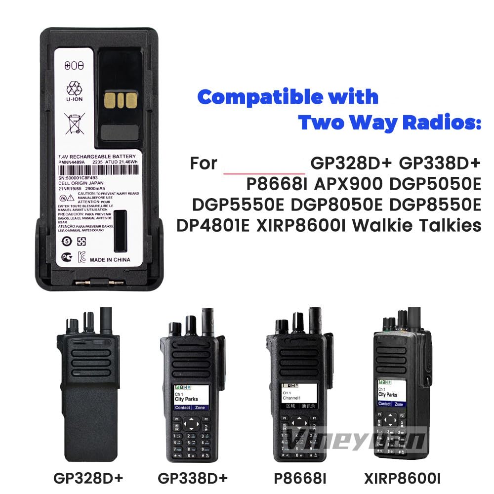 PMNN4489A bateria litowo-jonowa 2900mAh Duża pojemność dla Motorola GP328D+ GP338D+ P8668I APX900 DGP5050E DGP5550E DGP8050E DGP8550E DP4801E XIRP8600000I Radios Bateria do ładowania