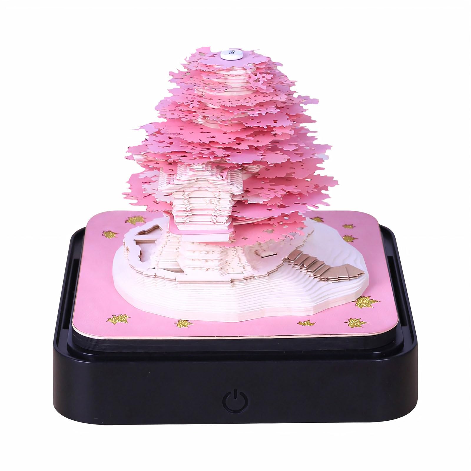 LiveGo 2027 3D Calendar - LED Light Paper Carving Art Desk Calendar with Memo Pad, Notepad | DIY Decoration Gift for Christmas, Housewarming, Office, Home