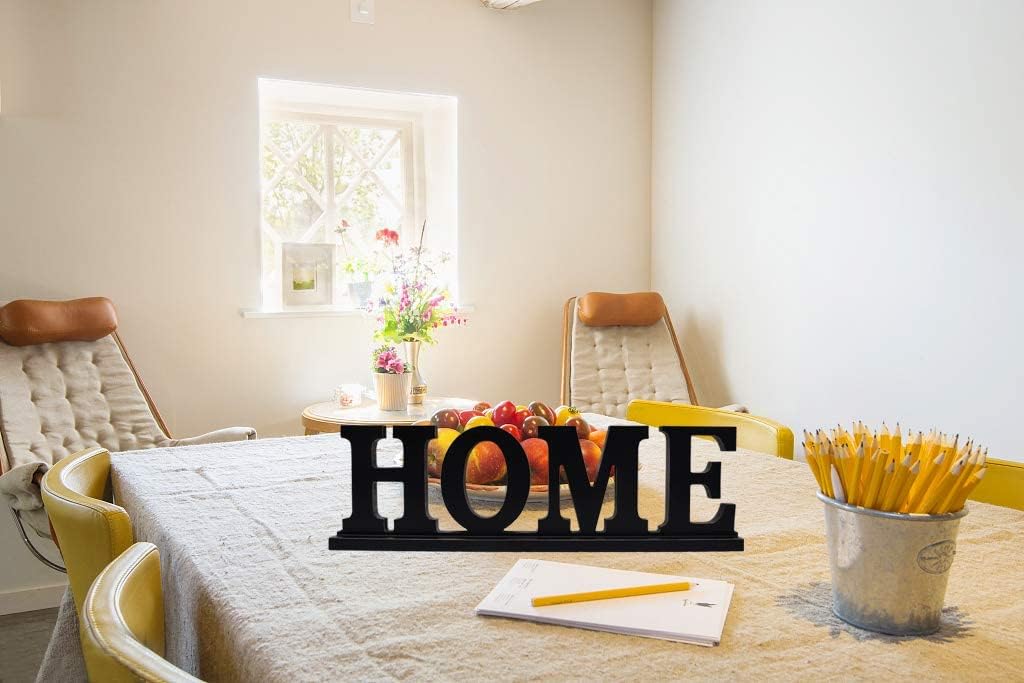 Family Sign for Home Decor, Wooden Family Block Letters Rustic Tabletop Words Decor (Home)