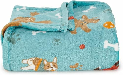 Miniatura 1 de Manta ligera de felpa mullida y acogedora súper suave de gran tamaño de 5 x 6 pies para sofá, silla, cama y para viajes en el automóvil (perros con