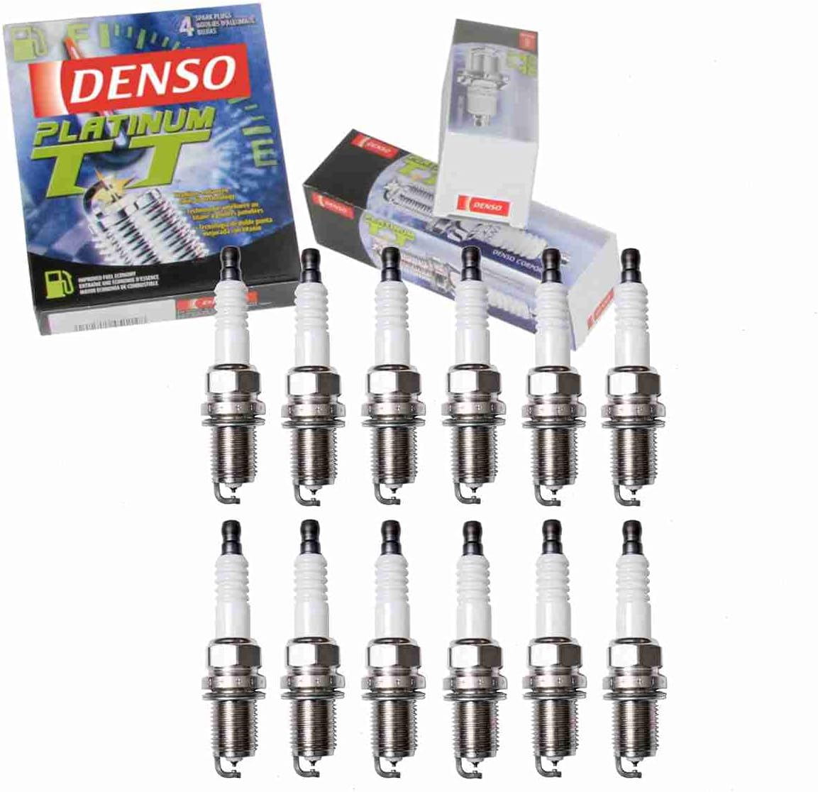 12 pc DENSO Platinum TT Spark Plugs compatible with Mercedes-Benz C320 3.2L V6 2001-2005