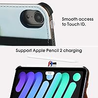 Vista 5 de Funda para iPad mini de 6ª generación 8.3 pulgadas 2021, funda inteligente protectora de cuero PU de primera calidad con soporte de folio, ángulos