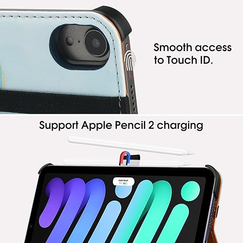 Miniatura 5 de Funda para iPad mini 6 generación de 8.3 pulgadas 2021, funda protectora inteligente de piel sintética de alta calidad, múltiples ángulos de visión