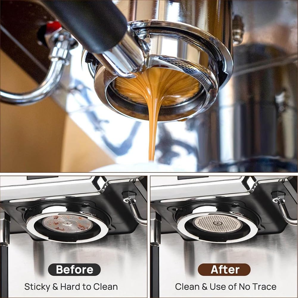 Portafiltro Sin Fondo de 51 Mm, Portafiltro Profesional para Espresso con Cesta de Filtro, Rejilla y Embudo Dosificador de Espresso