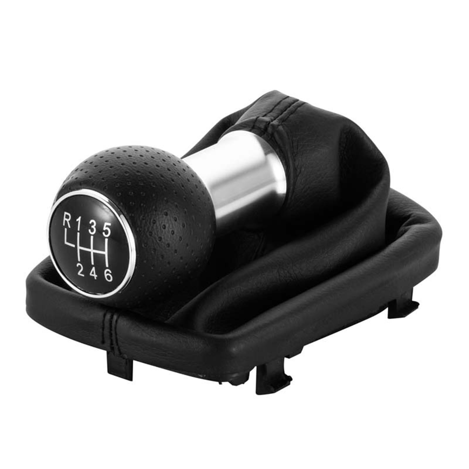 Lzbzhb One Color 5/6 Speed Manual Car Gear Shift Shifter Lever Knob Gaiter Boot Cover Case Collar For A3 For S3 2001 2002 2003 Gear Shift Knob(6 Speed Blackline)
