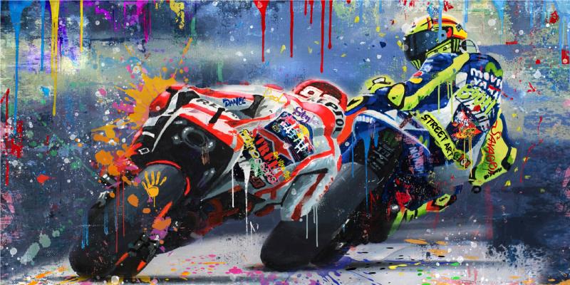 Amazon.com: CANEITO Graffiti Motorcycle Wall Art for Teen Boys