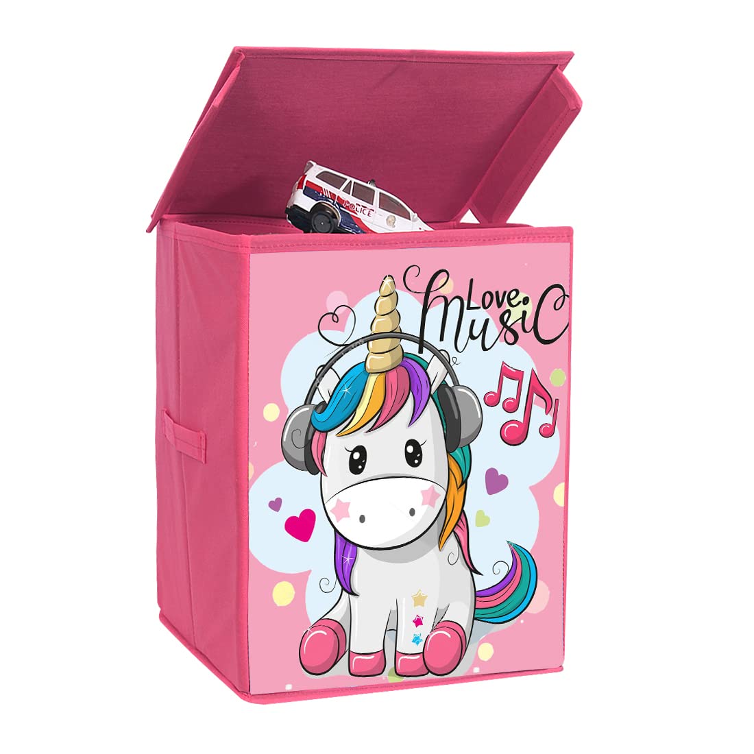 PrettyKrafts Foldable Storage Box with Lids,Large Fabric Storage Cube