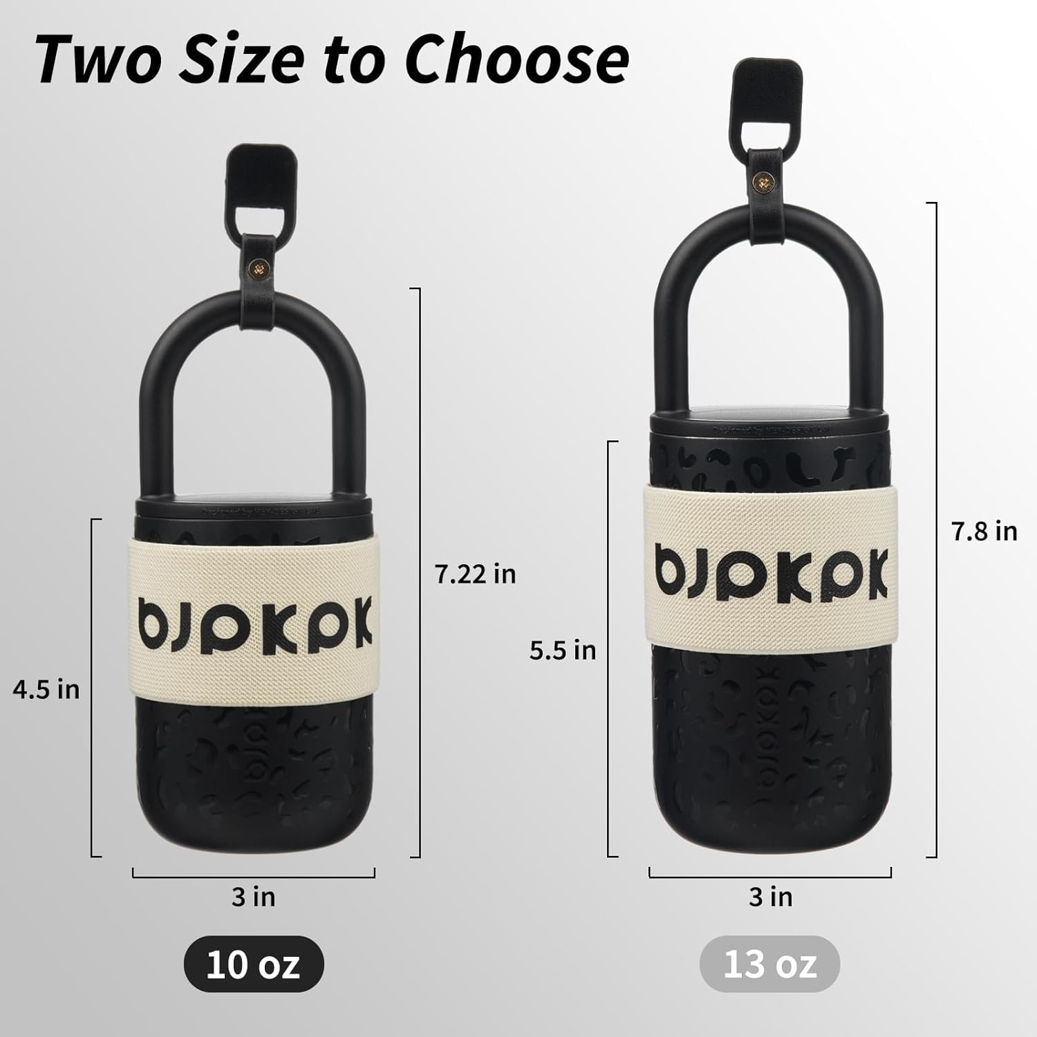 BJPKPK 10oz Insulated Tumbler With Lid And Handle Stainless Steel Travel Mug Loop Coffee Tumbler Cups,Black Leopard - Image 4