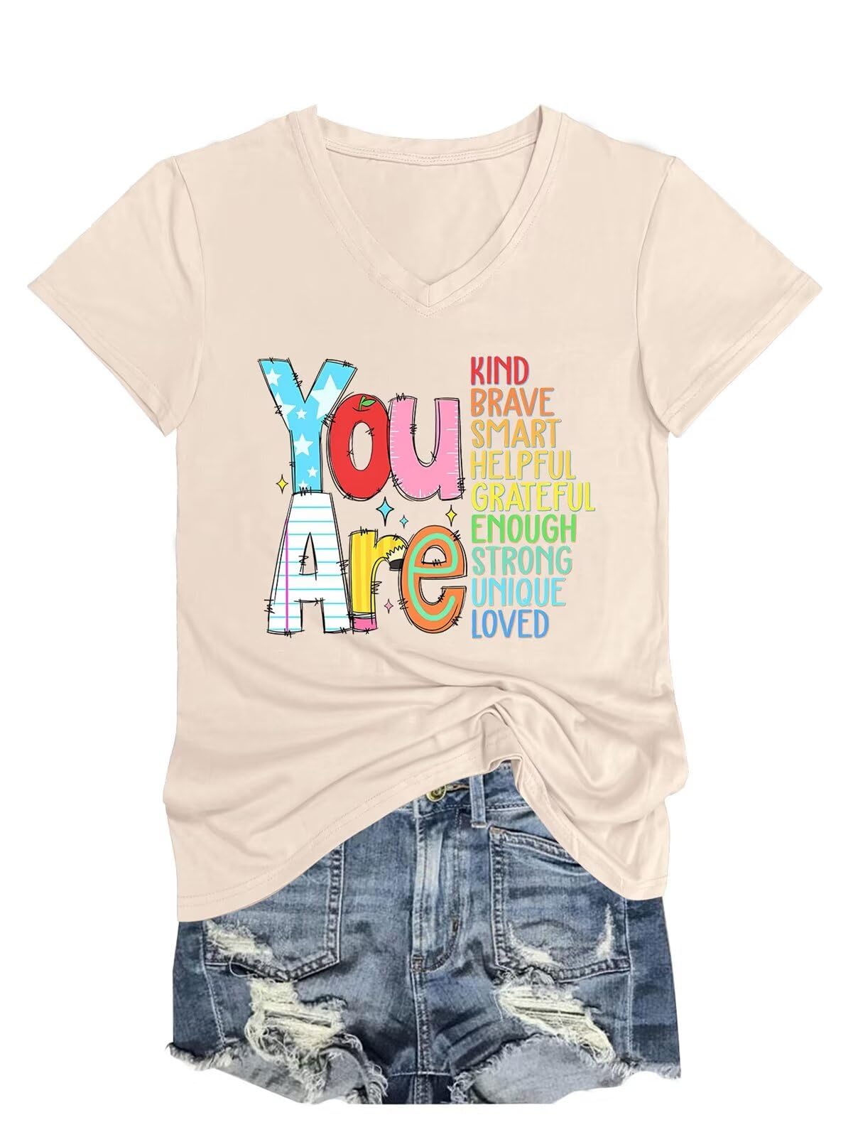 Teacher Parents MOM Shirts You are Kind Brave Smart T-Shirts Nurse Life Tees Physical Speech Therapist Life Heal Tops