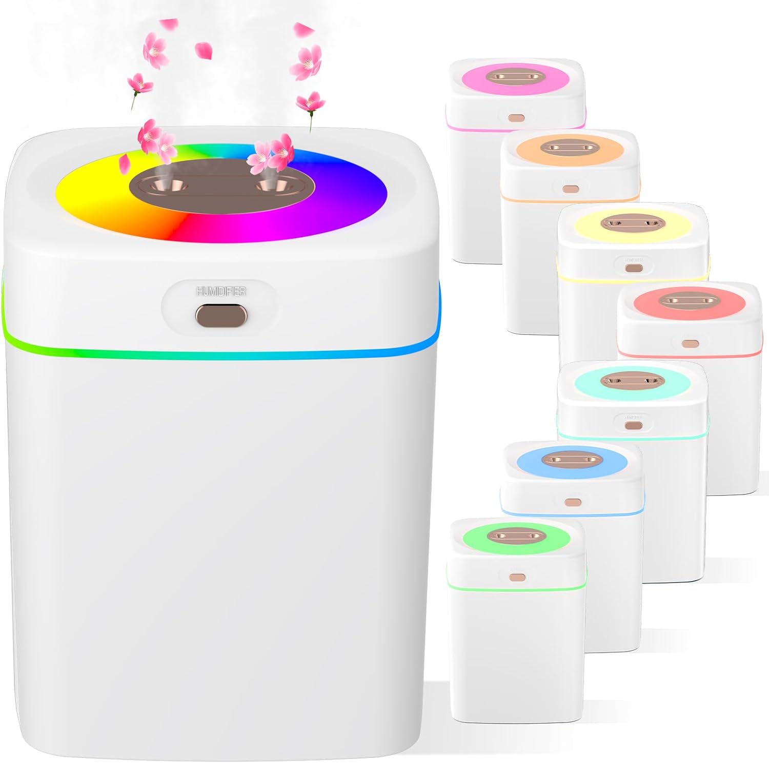 Portable Small Humidifiers for Bedroom, 3L Aroma Diffuser for Home Personal Desktop Plant Humidifier Indoor Fragrance Aroma Diffuser with 2 Modes, Night Light and Auto-Off