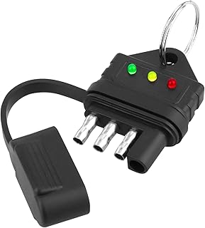 4-Way Flat Trailer Wiring Tester for 4-Pin Adapters, LED Circuit Continuity Test for Tail Lights, Brake Lights, Turn Signals, and Troubleshooting. Male Connector Trailer Brake Tester