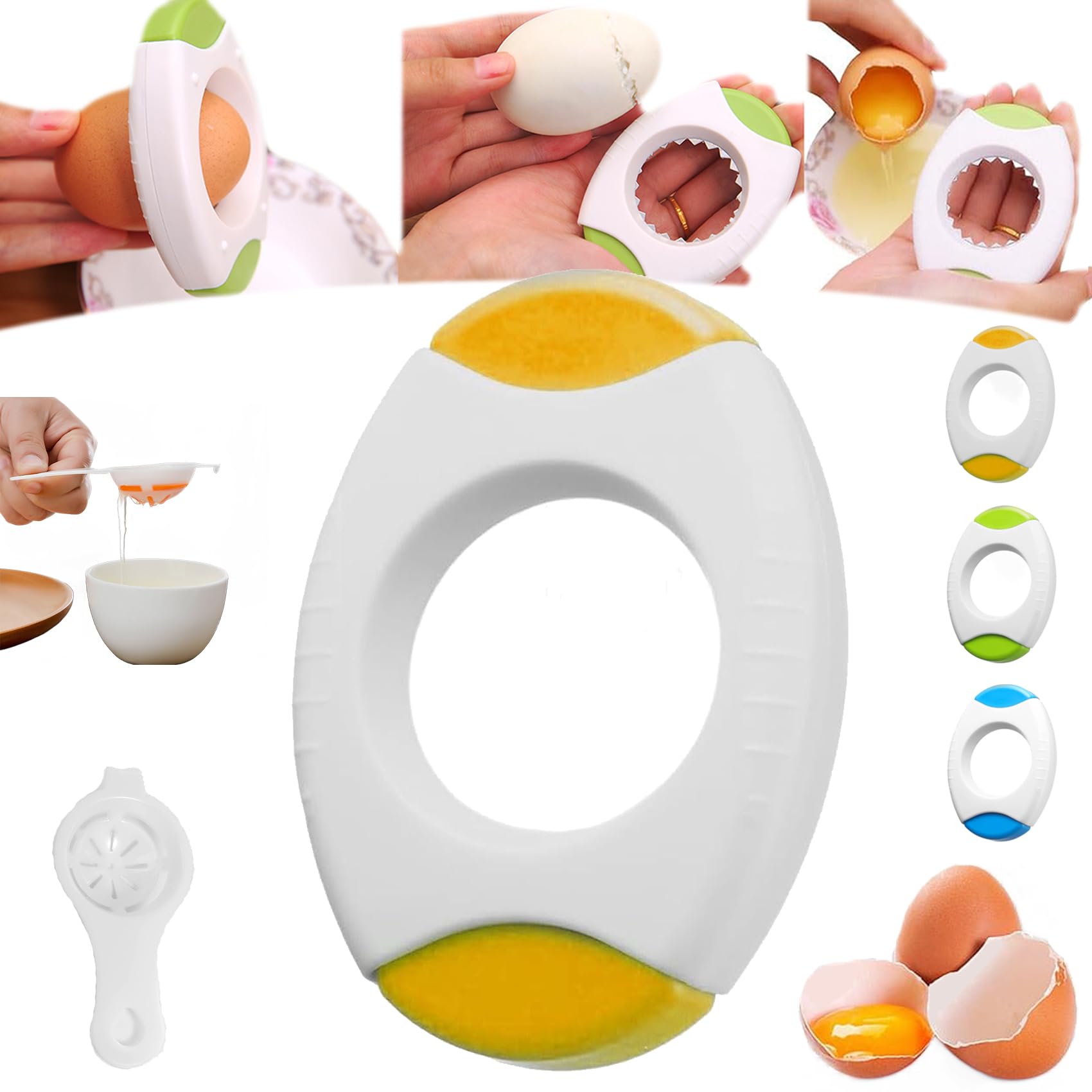 Ouvre-coquille d'œuf, outil de mise à niveau 2024, séparateur d'œufs pour œufs crus et durs, ouvre-coquille d'œuf, outil portable pour cuisine et voyage (jaune Ouvre-coquille d'œuf, outil de mise à niveau 2024, séparateur d'œufs pour œufs crus et durs, ouvre-coquille d'œuf, outil portable pour cuisine et voyage (jaune