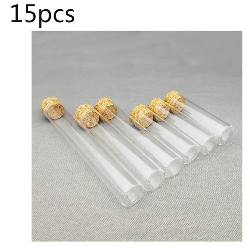 Außendurchmesser 30 mm, flacher Boden, Reagenzglas aus Glas mit Korken, Laborglasreagenz(30x200mm 15pcs)