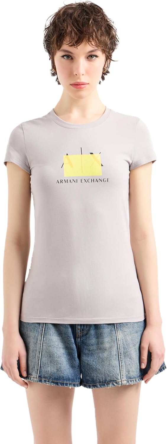 Armani Exchange Womens Sparkle Logo Tee