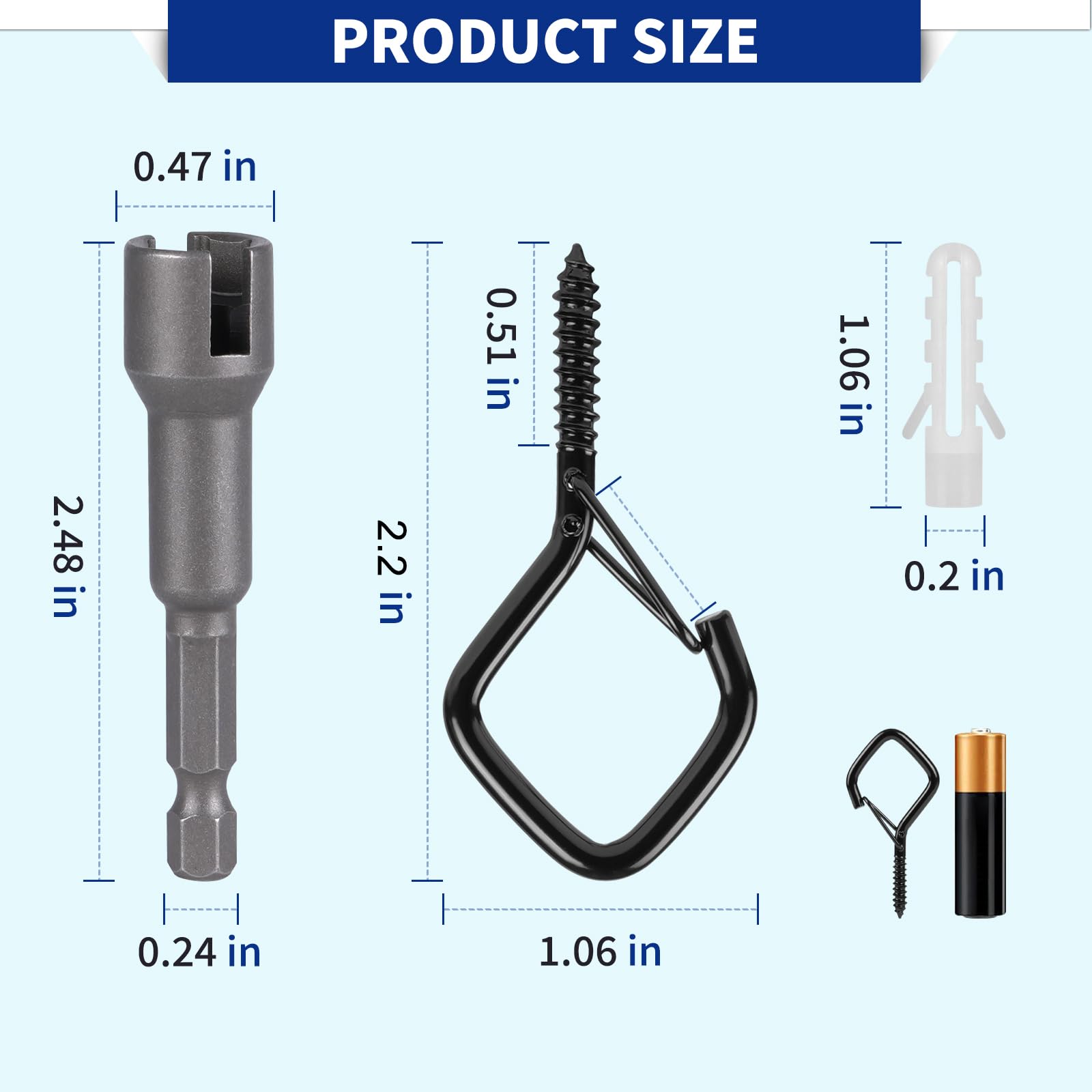 RELBRO Q Hooks - Heavy Duty Screw-In Hooks -6 RELBRO Q Hooks - Heavy Duty Screw-In Hooks -6