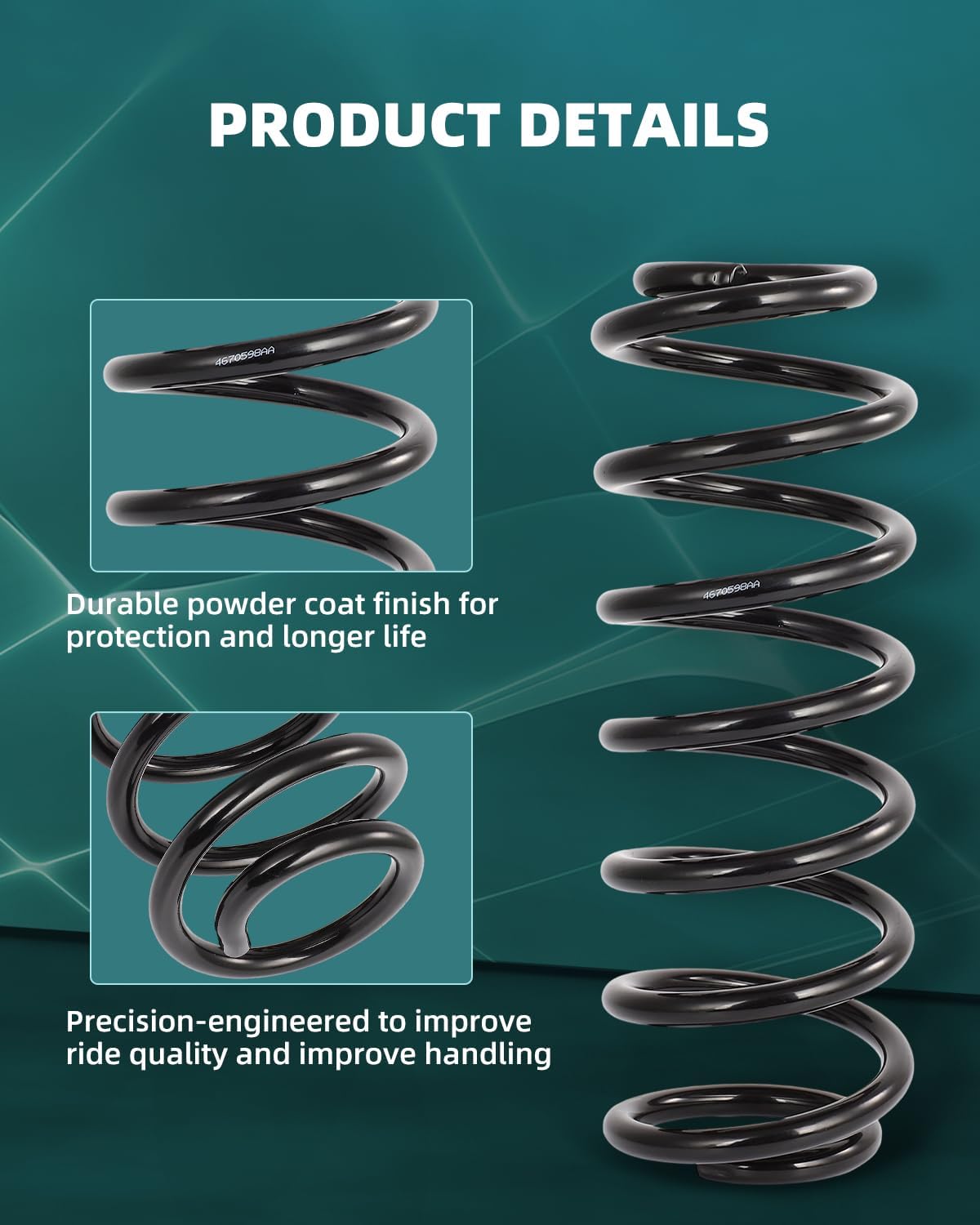 AUTOMUTO 2X Rear Suspension Coil Spring Set Fits for 2008-2016 for Chrysler Town & Country, 2008-2017 for Dodge Grand Caravan, 2009-2012 for Volkswagen for Routan, Driver and Passenger Side, 81633